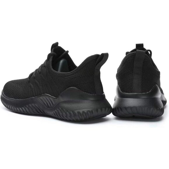 Women's Ladies Walking Running Shoes Slip On Lightweight Tennis Sneakers Black M - Picture 4 of 7